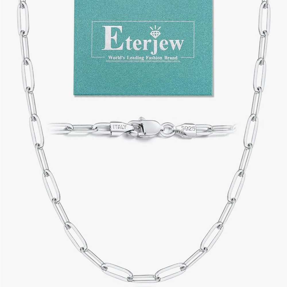 Silver PaperClip Chain Necklace